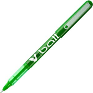 Pilot 35209 VBall Liquid Ink Roller Ball Stick Pen, Green Ink, .5mm, Dozen