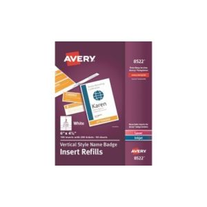 Avery&reg; 8522 Vertical Name Badge & Ticket Inserts