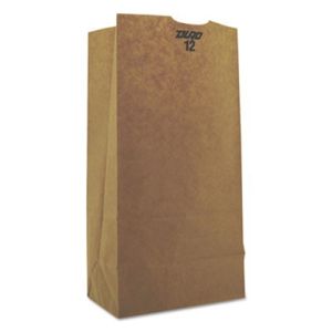 General GH12 #12 Paper Grocery Bag, 50lb Kraft, He