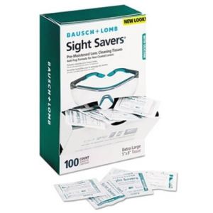 Bausch  Lomb 8576 Sight Savers Pre-Moistened Anti-Fog Tissues with Silicone, 100/Box