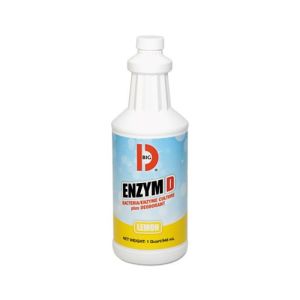 Big D Industries 500 Enzym D Digester Liquid Deodorant, Lemon, 32oz, 12/Carton