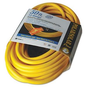 CCI 03488 Polar/Solar Outdoor Extension Cord, 50ft, Three-Outlets, Yellow