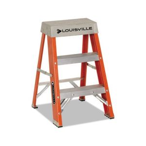 Louisville FS1502 Fiberglass Heavy Duty Step Ladder, 28 3/8", 2-Step, Orange