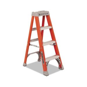 Louisville FS1504 Fiberglass Heavy Duty Step Ladder, 50", 3-Step, Orange