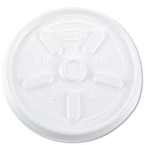 Dart 10JL Vented Plastic Hot Cup Lids, 10JL, 10 oz., White, 1000/Carton