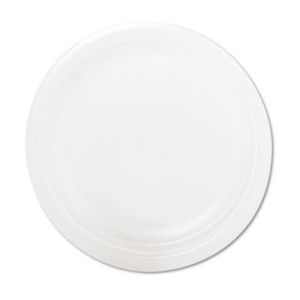 Dart 9PWQRPK Quiet Classic Laminated Foam Dinnerware Plate, 9" dia, White, 125/Pack