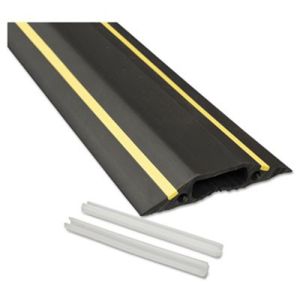 D-Line FC83H Medium-Duty Floor Cable Cover, 3 1/4 x 1/2 x 6 ft, Black with Yellow Stripe