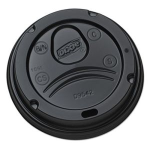 Dixie D9542B Drink-Thru Lids for 10-20 oz Cups, Plastic, Black