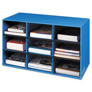 Fellowes 3380701 Classroom Literature Sorter, 9 Compartments, 28 1/4 x 13 x 16, Blue