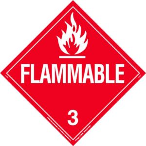 LabelMaster Z-EZ2 Flammable Liquid Placard, Worded, E-Z Removable Vinyl, Pack of 25