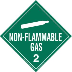 LabelMaster Z-EZ3 Non-Flammable Gas Placard, Worded, E-Z Removable Vinyl, Pack of 25