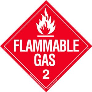 LabelMaster Z-EZ8 Flammable Gas Placard, Worded, E-Z Removable Vinyl, Pack of 25