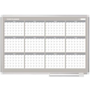 MasterVision GA05105830 4 x 3 Magnetic Gold Ultra 12 Month Planner with Aluminum Frame