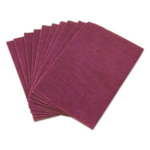 AbilityOne 0452940 7920000452940 Light Cleaning Scouring Pad, 6 x 9, Nylon, Maroon, 20/CT