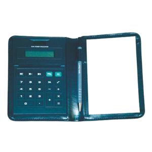 AbilityOne 4844565 7420014844565 Calculator-Writing Pad & Pen Portfolio, Leather-Look, Black, 6-1/4" x 4-3/4", EA