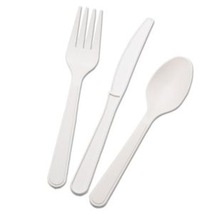 AbilityOne 5643560 7360015643560 Biobased Cutlery Set w/Knife, Spoon, Fork, 400 Sets/Box