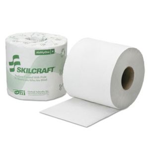 AbilityOne 6308729 8540016308729 Toilet Tissue, 2-Ply, White, 4 x 3 3/4, 500/Roll, 96 Roll/Box