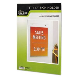 NuDell 38017Z Clear Plastic Sign Holder, Wall Mount, 11 x 17