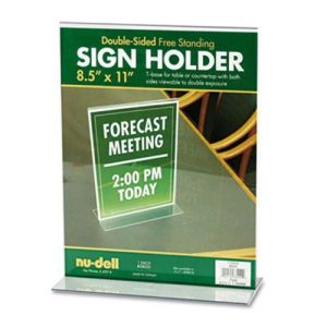 NuDell 38020 Acrylic Sign Holder, 8 1/2 x 11, Clear