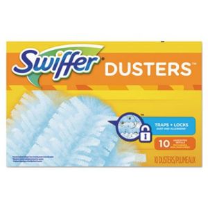 Swiffer 21459CT Refill Dusters, Dust Lock Fiber, Light Blue, Unscented, 10/Box, 4 Box/Carton