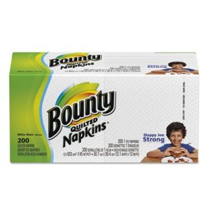 Bounty 96595PK Quilted Napkins, 1-Ply, 12 1/10 x 12, White, 200/Pack
