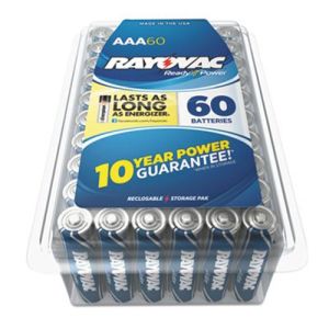 Rayovac 82460PPK Alkaline Battery, AAA, 60/Pack
