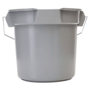 Rubbermaid Commercial 261400GY 14 Quart Round Utility Bucket, 12" Diameter x 11 1/4"h, Gray Plastic