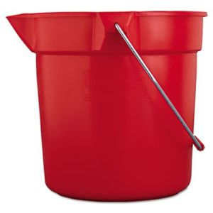 Rubbermaid Commercial 2963RED BRUTE Round Utility Pail, 10qt, Red