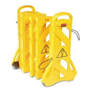 Rubbermaid Commercial 9S1100YEL Portable Mobile Safety Barrier, Plastic, 13ft x 40", Yellow