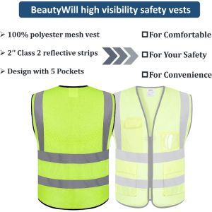 BeautyWill A03-FGF004-01 Mesh Safety Vest, EA