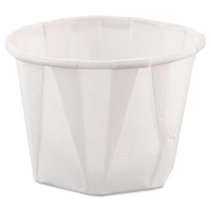 Dart 100 Paper Portion Cups, 1oz, White, 250/Bag, 20 Bags/Carton