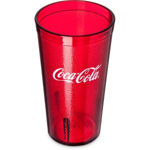 Carlisle 52163550D Coca-Cola Stackable SAN Plastic Tumbler 16 oz - Coke - Ruby, EA