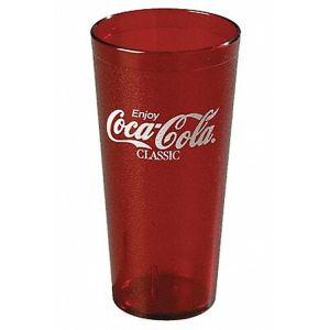 Carlisle 52203550 Coca-Cola Stackable SAN Plastic Tumbler 20 oz - Coke - Ruby, EA