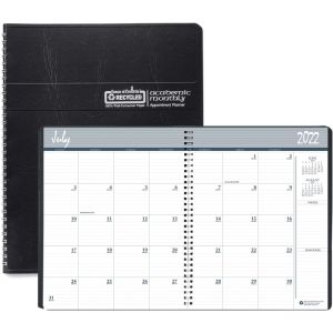 House of Doolittle HOD26502 Monthly Calendar Planner, Academic, Black Cover, 8.5" x 11", 2024, EA