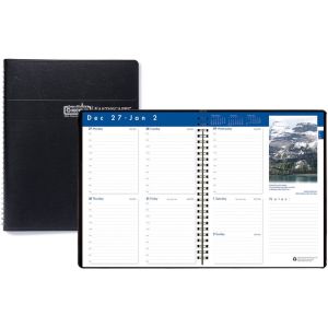 House of Doolittle HOD27902 Weekly Calendar Planner, Earthscapes, Black Cover, 8.5" x 11", 2024, EA