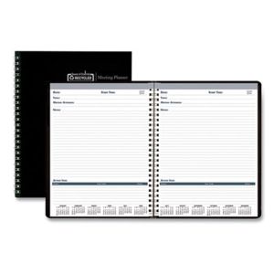 House of Doolittle HOD5839-92 Meeting Notes Planner, Black Hard Cover, 8.5" x 11", 2024, EA