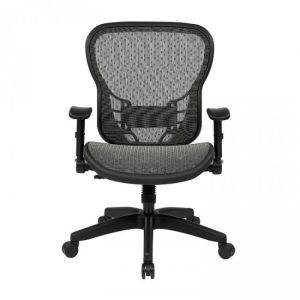 Office Star 529-R22N1F2 Deluxe R2 SpaceGrid Back Chair, Black, EA